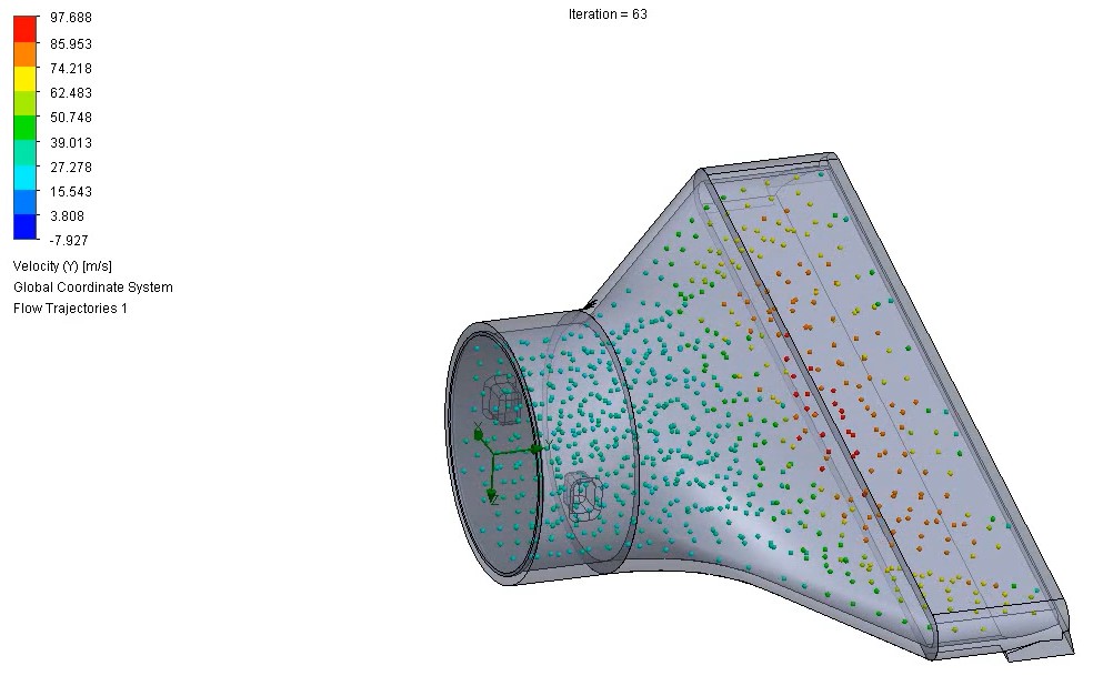 Flow streamlines through a geometric transition