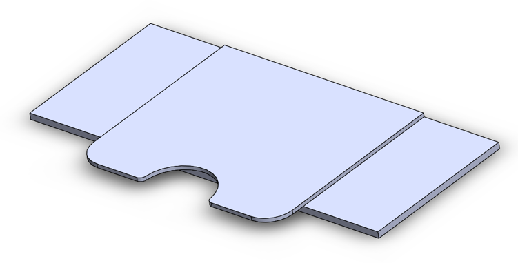 CAD model showing desk-topper adaptation of the ergonomic geometry